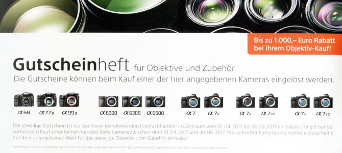 Sony Objektivgutschein Aktion Sony Objektivgutschein Aktion