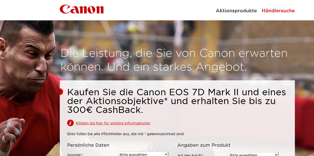 Canon EOS 7D Mark II Cashback verlängert bis 31.07.2015