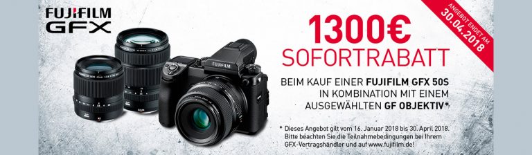 Fujifilm GFX Aktion mit 1300Euro Sofortrabatt