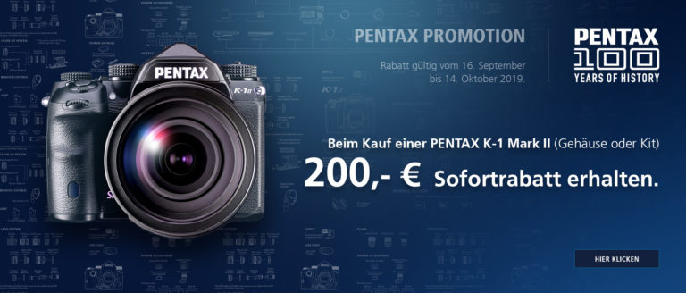 Pentax K-1 II – 200€ Sofortrabatt sichern