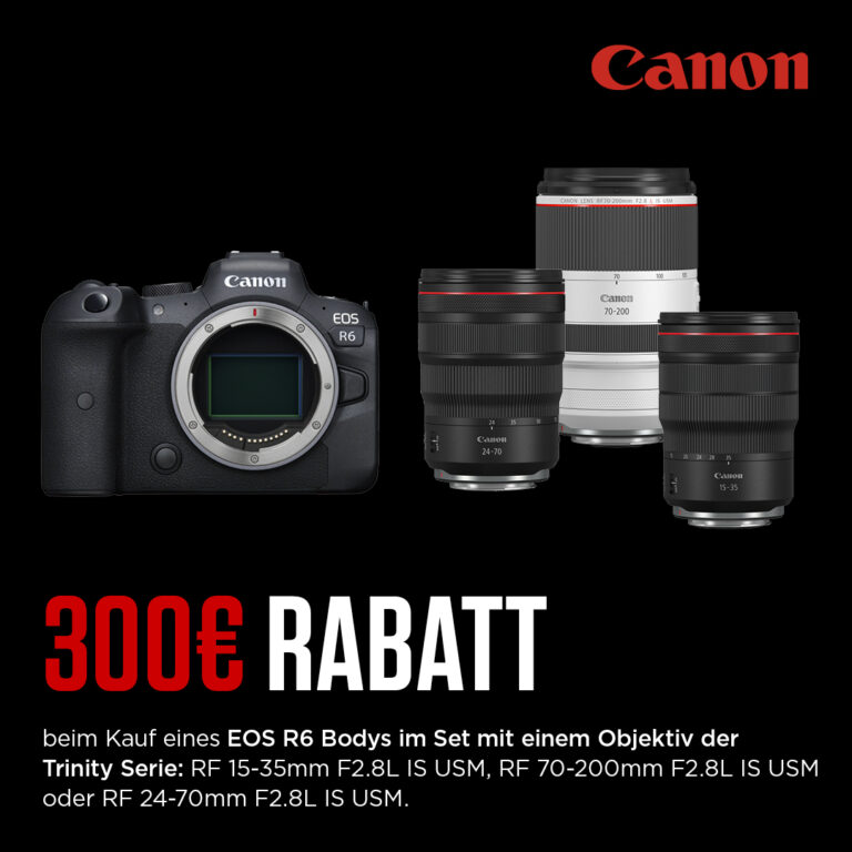Canon EOS R6 – 300Euro Sofortrabatt sichern!